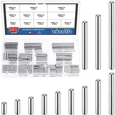 175-delige M4 Dowel Pins Kit met 12 maten - Roestvrijstalen Planksteun, Bevestigingspennen voor Meubelinstallatie en Machinefabricage