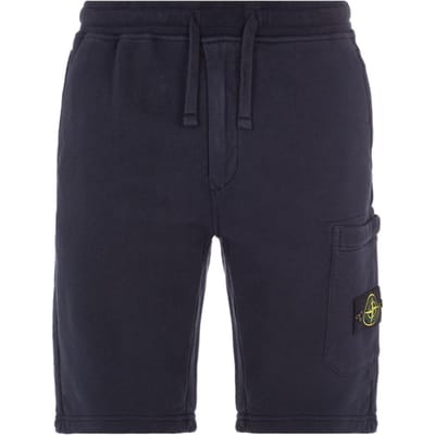 Stone Island Uni Kleur Logo Patch Trekkoord Casual Korte Broek Heren shorts Blauw 791562520-V0020 M black