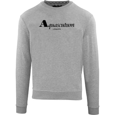 Aquascutum Sweatshirt met vet geribbeld logo voor volwassenen (Grijs)
