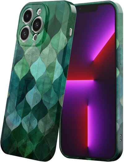 Smartphonica Telefoonhoesje Geschikt voor iPhone 13 Pro met Groene Bladeren Opdruk - Flexibel Softcase TPU - Backcover Case Green Leafs Design geschikt voor iPhone 13 Pro