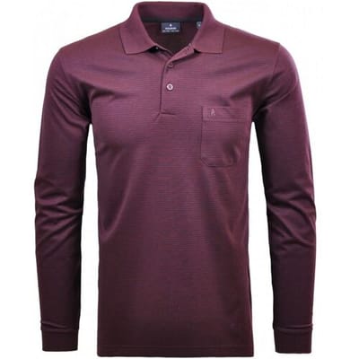 Ragman Softknit Polo Fineline Terra Red / male