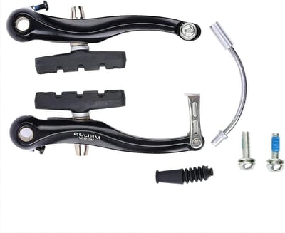 V Brake Set voor Mountainbike en BMX, Aluminium Remmen voor Voor- en Achterzijde, Vervangingsonderdelen voor Fietsen in Zwart
