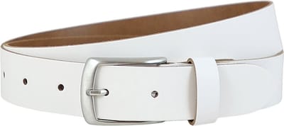 Landley Nette Leren Jeans Riem Wit - Dames en Heren - 3.5 cm Breed - Echt Leer - Casual Pantalon Riem - Lengte totaal 120 cm / Riemmaat 105