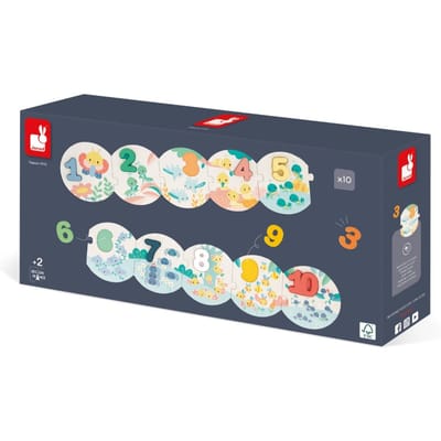Janod - Pure - Mijn eerste puzzel met cijfers - Cijfer-Leerpuzzel