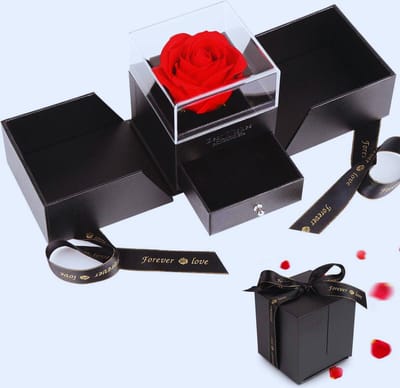 Infinity Rozen In Sieradendoos – Uniek Verjaardagscadeau Voor Vrouwen - Rode Bloemen In Cadeauverpakking - Perfect Voor Valentijnsdag - Moederdag Of Verjaardag