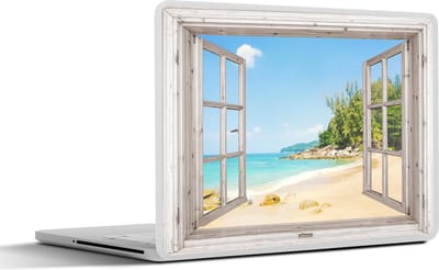 Laptop sticker - 11.6 inch - Doorkijk - Strand - Zand - 30x21cm - Laptopstickers - Laptop skin - Cover