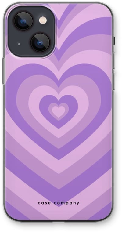 Case Company® - Hoesje geschikt voor iPhone 13 mini hoesje - Hart Paars - Soft Cover Telefoonhoesje - Bescherming aan alle Kanten en Schermrand
