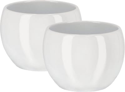Keramische Plantenbak - Bloempot Binnen - Planten Presenteren - Handgemaakt Keramiek - diameter 100 mm - Wit