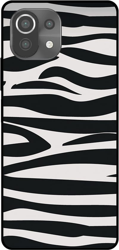 Smartphonica Telefoonhoesje Geschikt voor Xiaomi Mi 11 Lite met zebra opdruk - TPU backcover case zebra design - Zwart Wit geschikt voor Xiaomi Mi 11 Lite