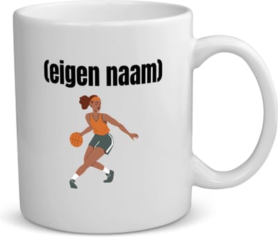 Akyol - basketbal vrouw met eigen naam koffiemok - theemok - Basketbal - iemand die op basketbal zit - sport - verjaardag cadeau - kado - geschenk - 350 ML inhoud