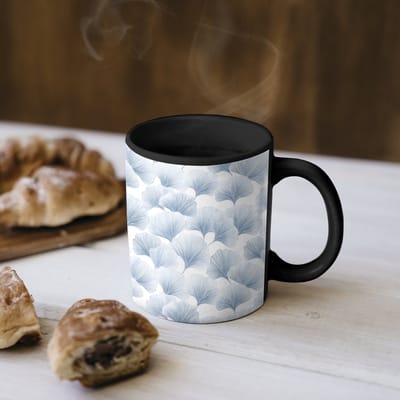 Magische Mok - Foto op Warmte Mokken - Koffiemok - Waaier - Modern - Blauw - Magic Mok - Beker - 350 ML - Theemok