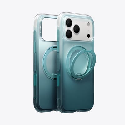 TORRAS-Winter Limited Edition-Hoesje Geschikt voor Apple iPhone 17 Pro -Compatibel met MagSafe / Qi2 - Back Cover met Magneet - 360° Draaibare Ring Standaard - Hoek luchtkussen-Bosdampgroen