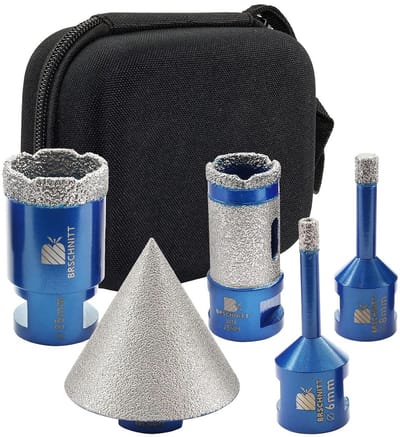Diamantboor Set Tegelboor 6/8/35 mm en Vingerfrees 25 mm met Fasenbooradapter