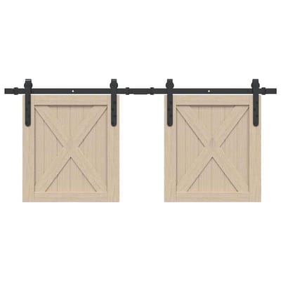 vidaXL - Ophangset - voor - schuifdeur - 122 - cm - koolstofstaal