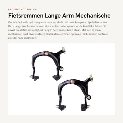 Dailygoods- Fietsremmen Lange Arm - Mechanische Dual-Pivot Remset - Aluminium - Duurzaam - Superlicht - Eenvoudige Installatie