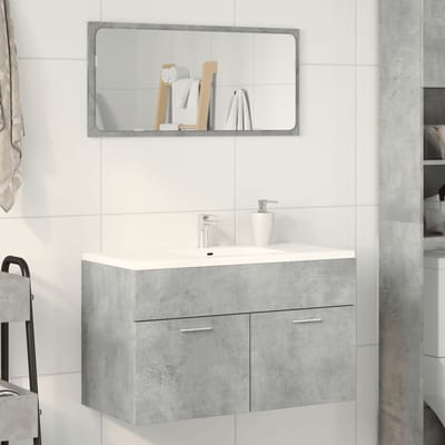 vidaXL - Wastafelkast - 90x38,5x46 - cm - bewerkt - hout - betongrijs