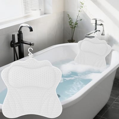 Unyqoos® Comfortabel badkussen met 4D-mesh en verstelbare zuignappen voor thuisgebruik