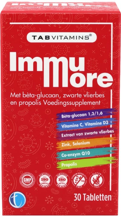 TAB Vitamins Immumore – Bètaglucaan, Vitamine C, Zink, Propolis & Multi-Vitaminen - 30 Tabletten
