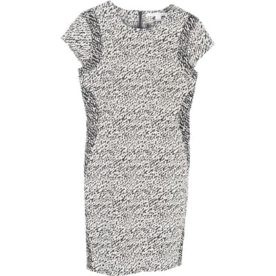 Diane von Furstenberg Snake Wave Sheath Mini Dress in White Cotton