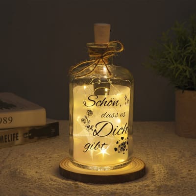 Bericht in een fles - LED-flesverlichting - Verlichte decoratieve fles - Een cadeau voor vrouwen - Bruiloftsdecoratieverlichting - Transparant