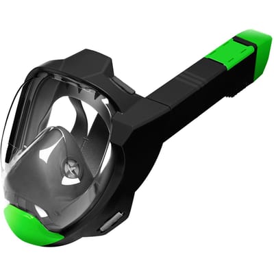 Snorkelmasker Volledig Gezicht met Volledig Droog Ademhalingssysteem Snorkeluitrusting voor Volwassenen 180 graden Panoramisch Zicht Snorkel groen