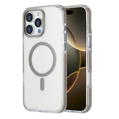 imoshion Hoesje - Geschikt voor iPhone 16 Pro Max - Combat geschikt voor MagSafe Backcover - Grijs