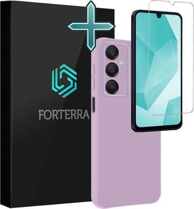 Hoesje Met Screenprotector - Geschikt voor Samsung Galaxy A16 - Sterk & Shockproof - Telefoon Hoes - Back Cover - Siliconen Case - Lila