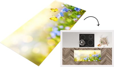 Keukenloper - Loper keuken - Vergeet me niet - Vlinders - Lente - 120x50 cm - Keukenloper vinyl
