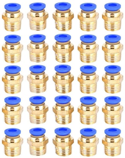 25 stuks pneumatische aansluiting mannelijke snelkoppeling-snelkoppelingen adapter pc6-02 G1/4 - bulkverpakking .