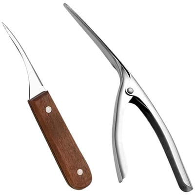 Solidchoice- Garnalen Dunschiller Tijdbesparend - Garnalen Ontveiner - Garnalen Cleaner - Roestvrij Staal - Ergonomisch Handvat - Geschikt voor Schaaldieren - Garnalenontveiner