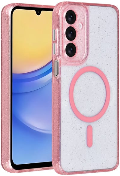 TUNIQ telefoonhoesje voor Samsung Galaxy A15 5G - MagSafe met glitter - Roze