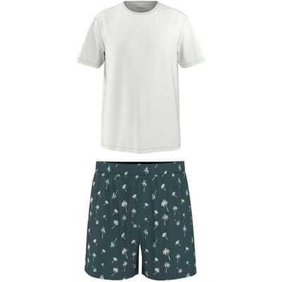 esmara Men Heren shortama (Wit/groen, S (44-46))