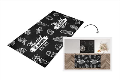 Keukenloper - Loper keuken - Quote - The chef is always right - Eten - Chef - Koken - 120x60 cm - Keukenloper vinyl