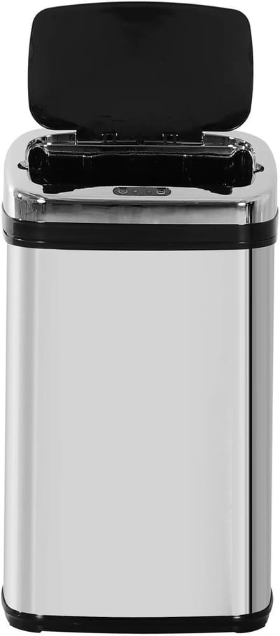 Atlasyx prullenbak - Vuilnisbak - Afvalbak - Afvalemmer 30 Liter - Sensorbediening - Roestvrij staal - 33 x 25 x 58 cm - Zilver