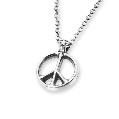 Amanto Ketting Allan - 316L Staal PVD - Peace - 33x25mm - 60cm