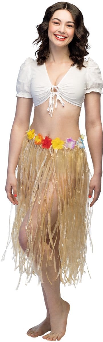 Boland - Rokje Hawaï lang naturel - Volwassenen - - Hawaii - Themafeest - Strandfeest - Carnaval