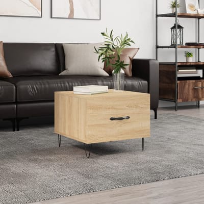 vidaXL - Salontafel - 50x50x35 - cm - bewerkt - hout - sonoma - eikenkleurig