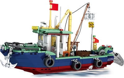 Woma C0356 Vissersboot bouwset | Classic Go Fishing boat model kit | Educatief Creator STEM speelgoed bouwpakketten voor kinderen & volwassenen | DIY boot modelbouw geschikt voor Lego | Bouwdoos 582 bouwstenen