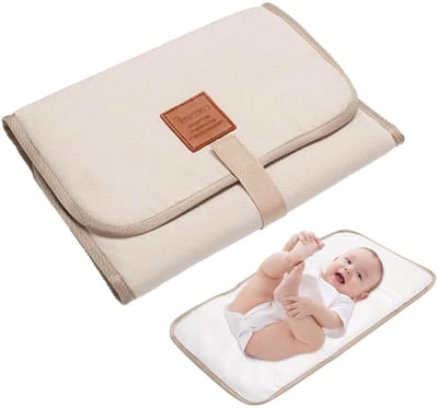 Allecto - Baby Verzorgmat - Opvouwbaar - Ideaal voor Thuis en Op Reis - Beige - Waterdicht - Eenvoudig Schoon te Maken - Geschikt voor Baby's