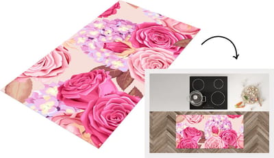 Keukenloper - Loper keuken - Bloemen - Rozen - Roze - 120x60 cm - Keukenloper vinyl