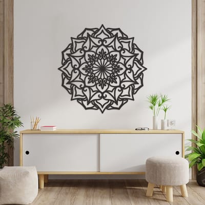 Wanddecoratie Mandala - Muurdecoratie Mandala - Muurdecoratie Hout - Wanddecoratie Hout - Muurdecoratie Woonkamer - Wanddecoratie Woonkamer - Wanddecoratie Industrieel - Wanddecoratie Dieren - Home Decor - Wall Line Art - 59 x 59 cm