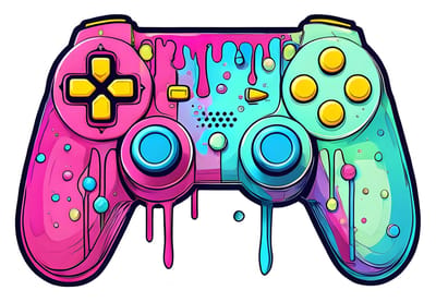 4one6 industries - Gamecontroller Sticker with Neon Colours