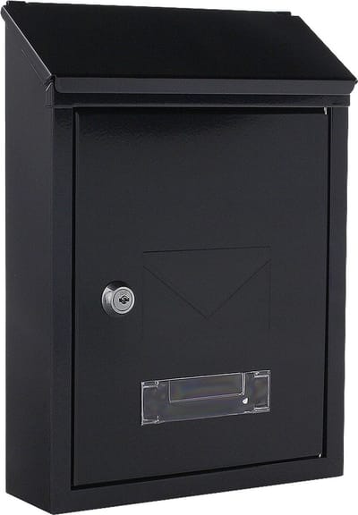 Rottner Brievenbus Hana - 30x21,5x7cm - Zwartgrijs - Inworp voorkant :17,5 x 2cm - Inworp achterkant:17x7,5cm