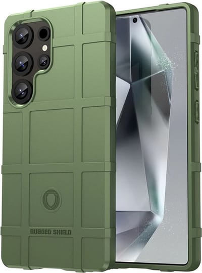 MobyDefend Hoesje - Geschikt voor Samsung Galaxy S25 Ultra - Rugged Shield TPU Backcover - Groen