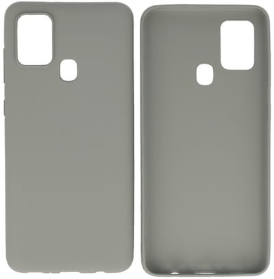 Hoesje Geschikt voor de Samsung Galaxy A21s - Backcover Color Telefoonhoesje - Grijs