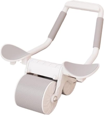 Buikspiertrainer Roller - Core Trainer - Kracht Opbouwen - Automatische Rebound - 44cm Lengte - Wit