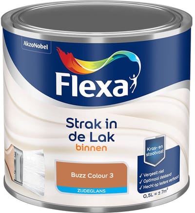 Flexa - Strak In De Lak Binnenlak Zijdeglans - Buzz Colour 3 - Mengverf - 500 Ml