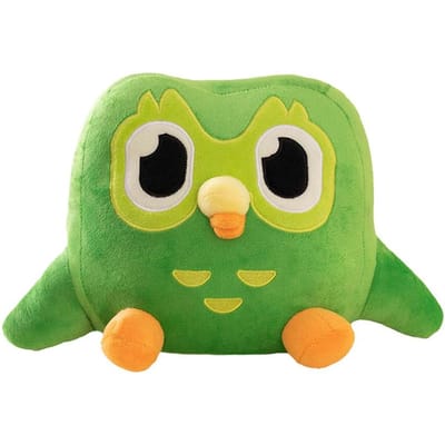 20cm La Chouette Verte Dessin Animé Anime Peluche Mignonne DuolingoJouet Animal en Peluche Doux Poupées Peluches Cadeau d'Anniversaire pour Enfants yellow