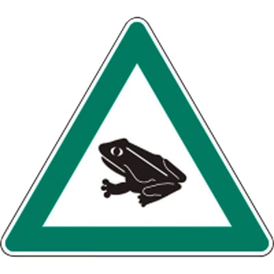 Gevaar bord overstekende padden