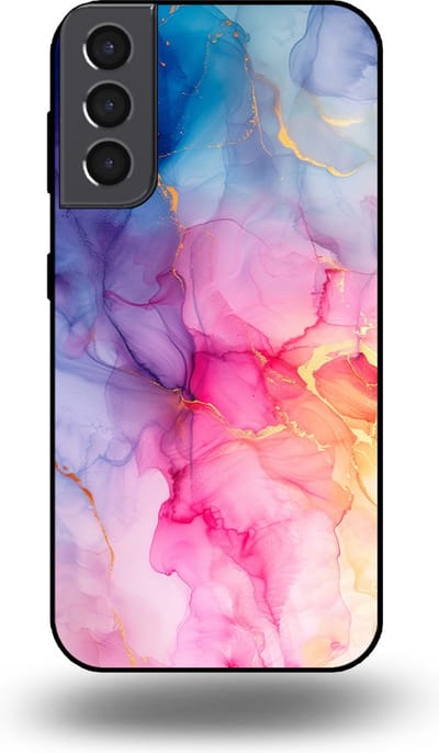 Smartphonica Telefoonhoesje geschikt voor Samsung Galaxy S21 Plus met marmer opdruk - TPU backcover case marble design - Regenboog geschikt voor Samsung Galaxy S21 Plus